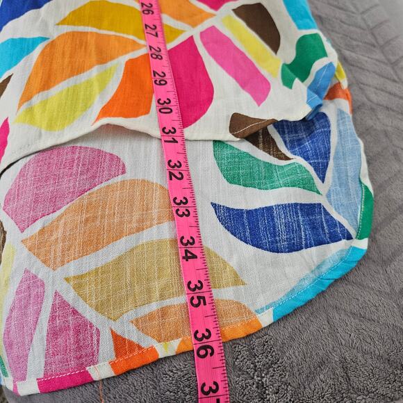 tabitha brown Women's Botanical Print Cover Up Shirtdress sz M - Picture 10 of 11